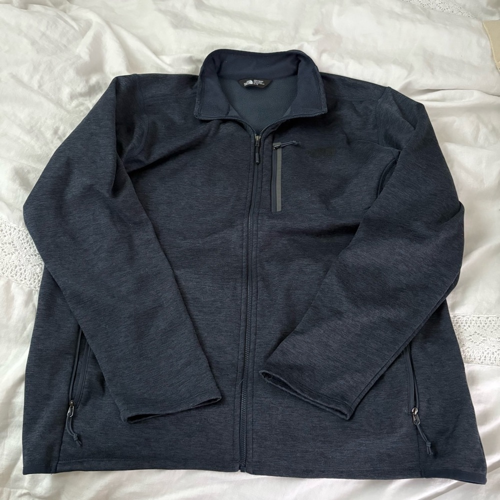 The North Face XL Mens Skyline Full Zip Fleece Jacket blue heather promotional